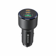 Swissten CL Adapter 2x USB-C PD + USB-A 95 W black - Car Charger