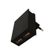Swissten hálózati adapter 2 x USB QC3.0 23 W fekete - Töltő adapter