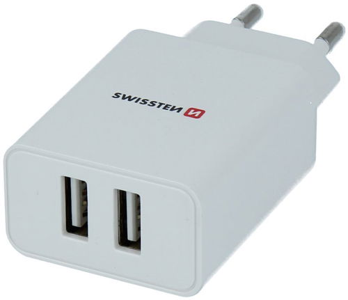 Swissten sieťový adaptér SMART IC 2.1A + kábel lightning MFi 1,2 m biely - Nabíjačka do siete - Hlavný obrázok