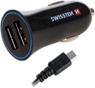 Autós töltő Swissten adapter 2,4 A + 1,5 m-es micro USB kábel - Nabíječka do auta