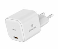 Swissten Power Adapter GaN 1x USB-C 65W Power Delivery Weiß - Netzladegerät