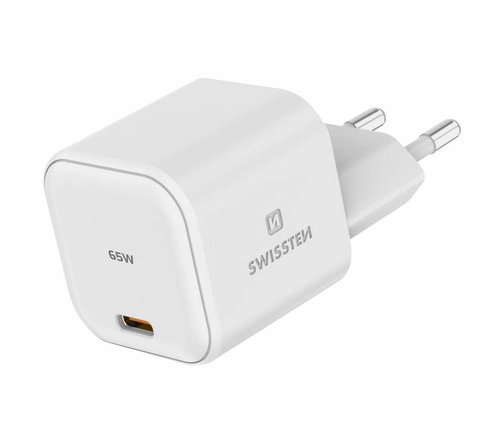 Swissten Power Adapter GaN 1x USB-C 65W Power Delivery Weiß - Netzladegerät - Hauptbild