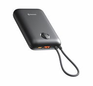 Swissten Voltbox 35W 20000 mAh s integrovanými kabely USB-C a Lightning černá - Powerbanka
