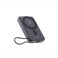 Swistten MagSafe Qi2 15 W, 10000 mAh s integrovaným kabelem USB-C černá - Powerbanka