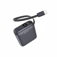 Swissten Power Bank Space 10.000mAh, 35W s integrovaným kabelem USB-C Stříbrná - Power Bank
