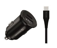 Swissten CL Adapter für Samsung Super Fast Charging 25W + Kabel USB-C/USB-C 1,2 m schwarz - Auto-Ladegerät