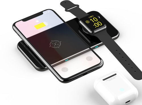 Swissten Wireless Ladegerät 2in1 - schwarz - Kabelloses Ladegerät - Hauptbild