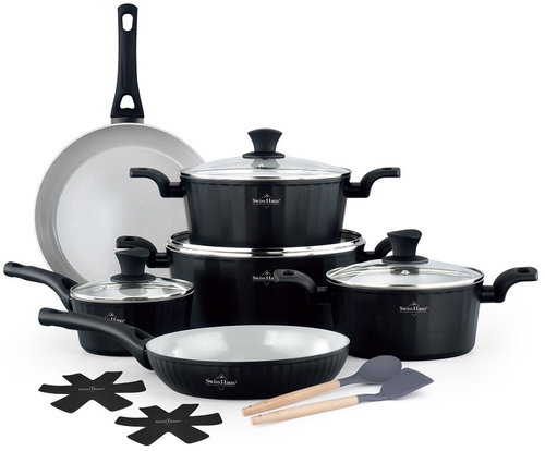 Swiss Haus 14-piece cookware set, Sapphire Black - Cookware Set - Main image