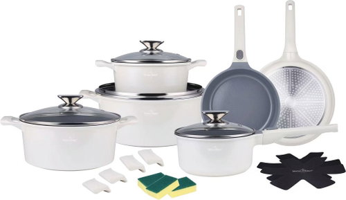 Swiss Haus 19-piece Sapphire white cookware set Main image Swiss Haus 19-piece Sapphire white cookware set - Cookware Set - Main image