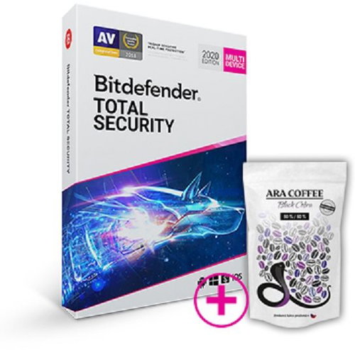 Bitdefender Total Security for 10 Devices for 1 Year (BOX) + Black Cobra Coffee Gift (800g) - Antivirus - Main image