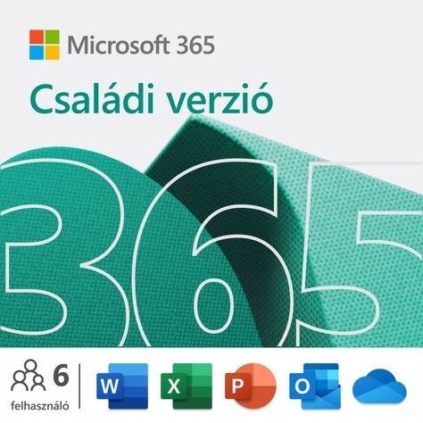 Microsoft 365 Family EN (BOX) Fő fotó Microsoft 365 Family EN (BOX) - Irodai szoftver - Fő fotó