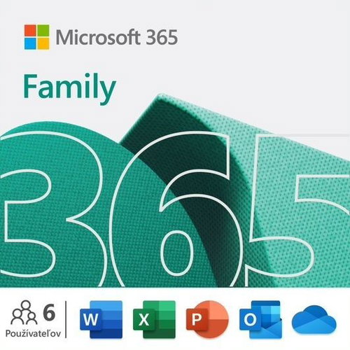 Microsoft 365 Family EN (BOX) Hlavný obrázok Microsoft 365 Family EN (BOX) - Kancelársky softvér - Hlavný obrázok