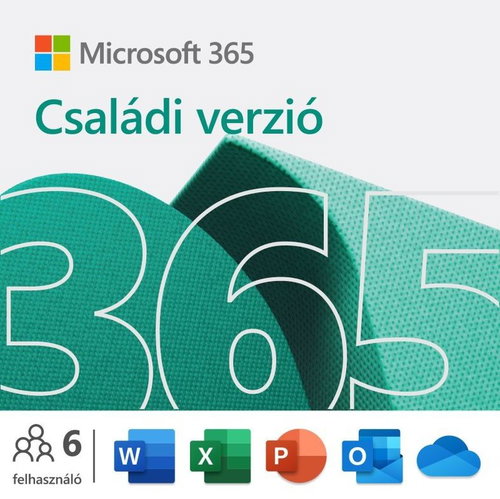Microsoft 365 Family HU (BOX) Fő fotó Microsoft 365 Family HU (BOX) - Irodai szoftver - Fő fotó