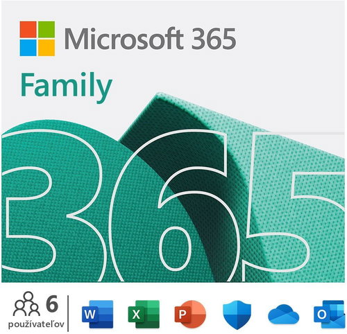 Microsoft 365 Family SK (BOX) - Kancelársky softvér - Hlavný obrázok