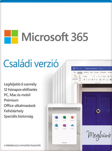 Microsoft 365 Családi verzió (elektronikus licenc) - Irodai szoftver - Fő fotó
