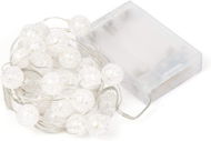 Vánoční osvětlení LED dekorační girlanda - kuličky 20×LED, studená bílá barva, 200 cm, 2× baterie AA - Vánoční osvětlení