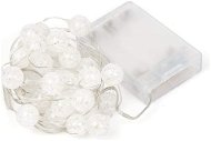 LED dekorační girlanda - kuličky 20×LED, studená bílá barva, 200 cm, 2× baterie AA - Vánoční osvětlení