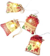 LED Christmas garland - bags, warm white, 2× AA batteries, 160 cm - Christmas Lights