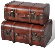 Úložný box Truhla drevená 2 ks vintage hnedá, 240575 - Úložný box