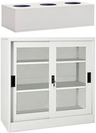 Skříň s posuvnými dveřmi s květináčem světlé šedá 3095266 - Skříň