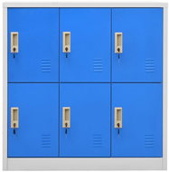 Uzamykatelná skříň světle šedá a modrá 336437 - Skříň