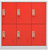 Uzamykatelná skříň světle šedá a červená 336438 - Skříň