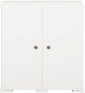 Plastová skříňka design dřeva bílá 340596 - Skříňka