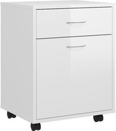 Cabinet on wheels white high gloss 808446 - Cabinet