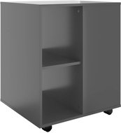 Skříňka na kolečkách šedá vysoký lesk 808466 - Skříňka