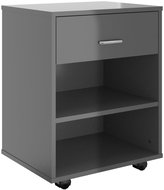 Skříňka na kolečkách šedá vysoký lesk 808475 - Skříňka
