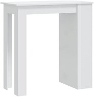 Barový stôl s úložným regálom biely vysoký lesk 102 × 50 × 103,5 cm, 809473 - Barový stôl