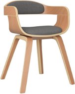 Jídelní židle světle šedá ohýbané dřevo a textil, 3092375 - Jídelní židle