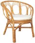 Jedálenská stolička s poduškou hnedá prírodný ratan a ľanové plátno, 325477 - Jedálenská stolička