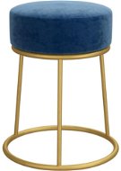Kulatá stolička modrá samet, 340254 - Stolička