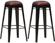 Barové stoličky 2 ks čierne pravá koža, 286127 - Barová stolička