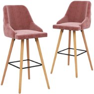 Barové stoličky 2 ks ružové zamat, 289467 - Barová stolička