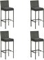 Záhradné barové stoličky s poduškami 4 ks sivé polyratan, 313438 - Barová stolička