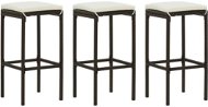 Barové stoličky s poduškami 3 ks hnedé polyratan, 313442 - Barová stolička