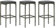 Barové stoličky s poduškami 3 ks šedé polyratan, 313444 - Barová židle