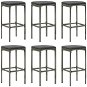 Barové stoličky s poduškami 6 ks šedé polyratan, 313450 - Barová židle