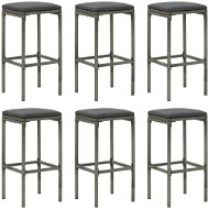 Barové stoličky s poduškami 6 ks šedé polyratan, 313450 - Barová židle