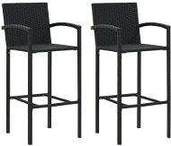 Barové stoličky 2 ks čierne polyratan, 313452 - Barová stolička
