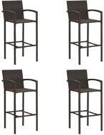 Barové stoličky 4 ks hnedé, polyratan, 313454 - Barová stolička
