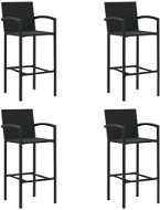 Barové stoličky 4 ks čierne, polyratan, 313455 - Barová stolička