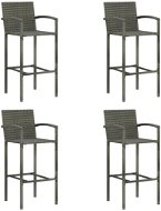 Barové stoličky 4 ks sivé polyratan, 313456 - Barová stolička