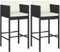 Barové stoličky 2 ks s poduškami černé polyratan, 316657 - Barová židle