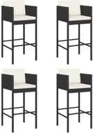Barové stoličky 4 ks s poduškami černé polyratan, 316660 - Barová židle