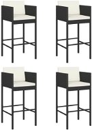 Barové stoličky 4 ks s poduškami čierne polyratan, 316660 - Barová stolička