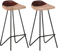 Barové stoličky 2 ks hnedé pravá koža, 320645 - Barová stolička