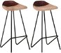 Barové stoličky 2 ks hnedé pravá koža, 320645 - Barová stolička